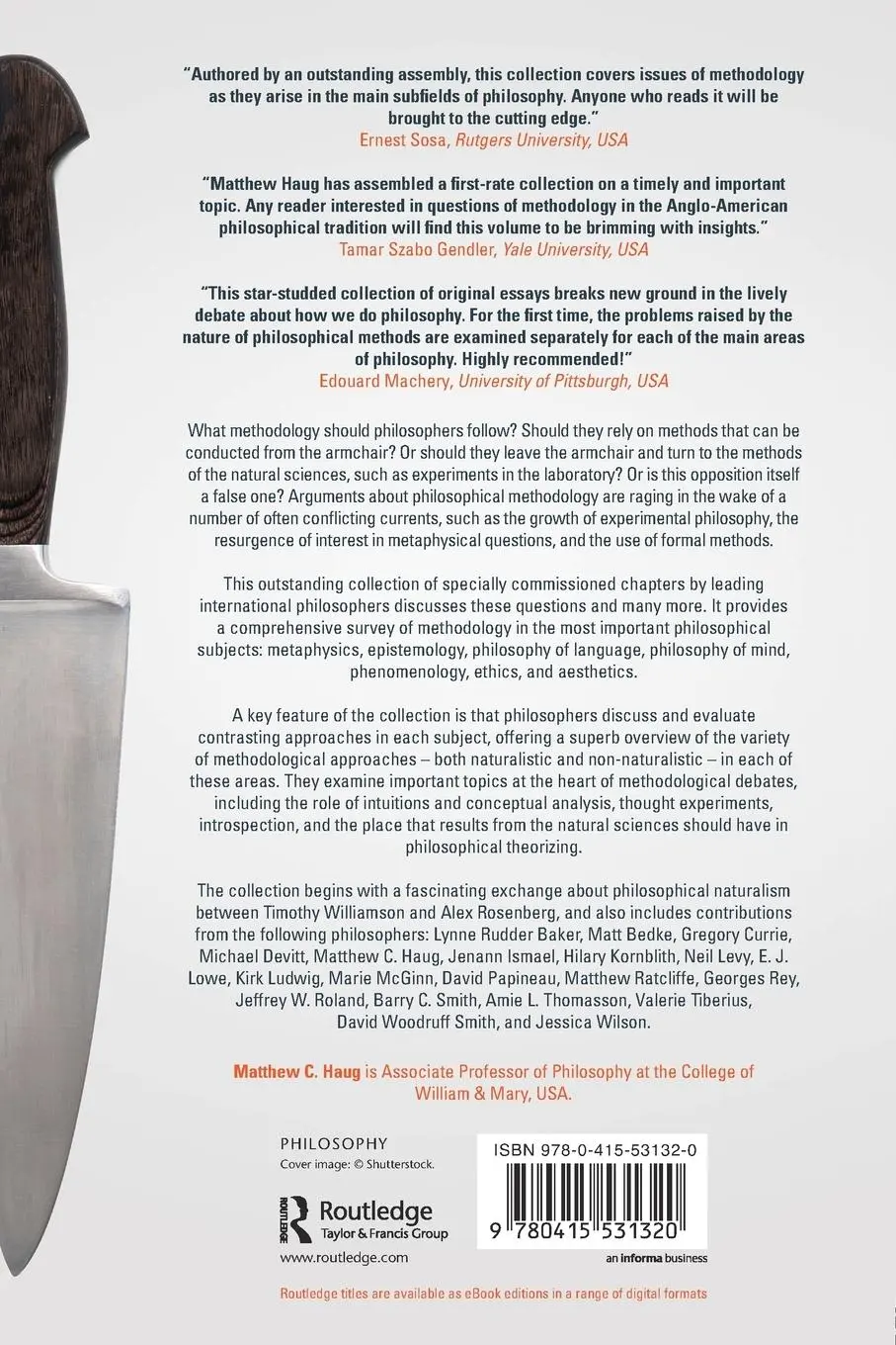 Rückseite: 9780415531320 | Philosophical Methodology | The Armchair or the Laboratory? | Haug