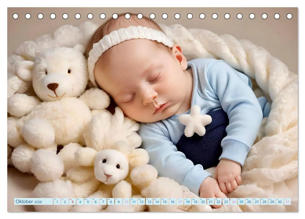 Bild: 9783457431320 | Schlummernde Babys (Tischkalender 2026 DIN A5 quer), CALVENDO...