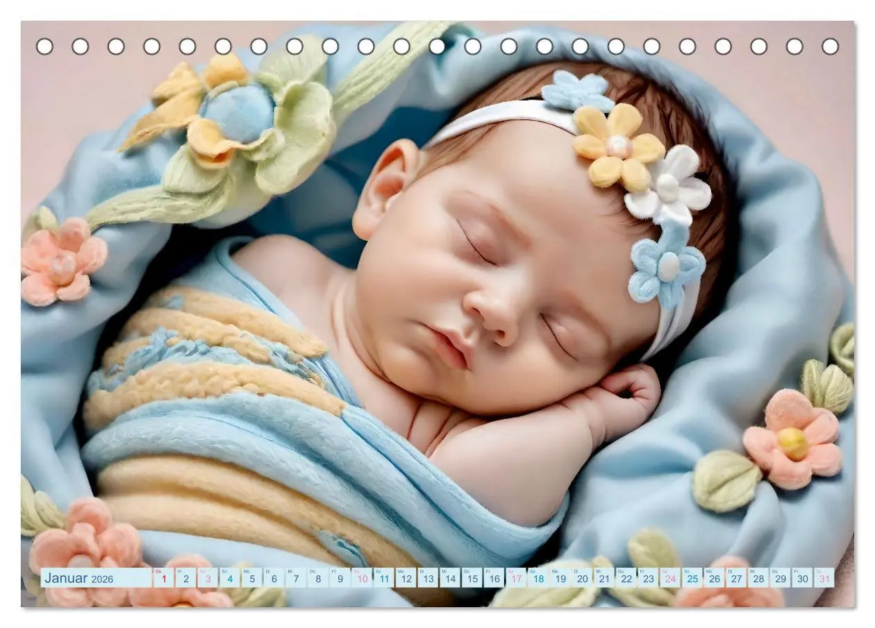 Bild: 9783457431320 | Schlummernde Babys (Tischkalender 2026 DIN A5 quer), CALVENDO...