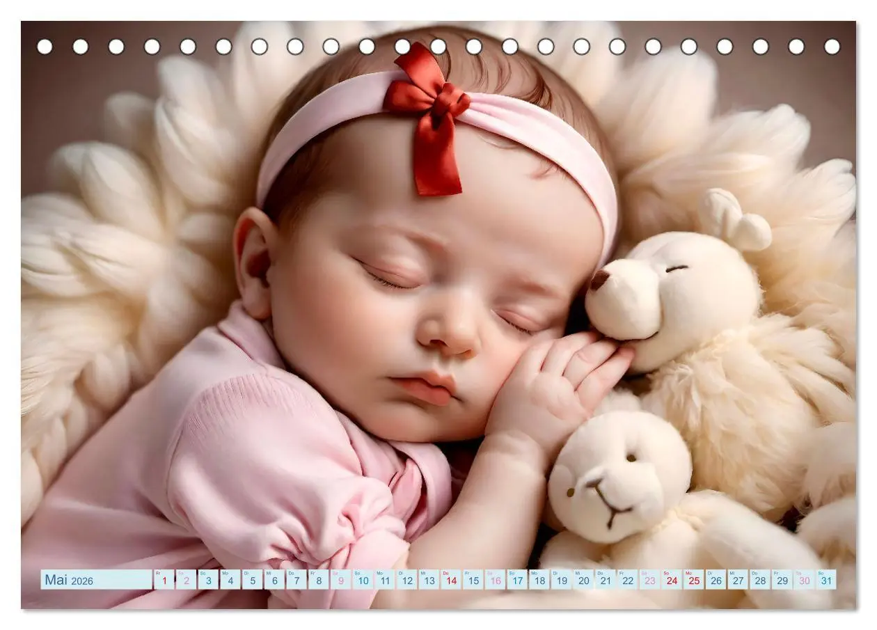Bild: 9783457431320 | Schlummernde Babys (Tischkalender 2026 DIN A5 quer), CALVENDO...