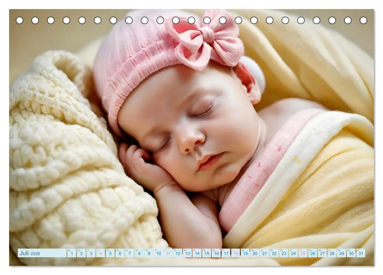 Bild: 9783457431320 | Schlummernde Babys (Tischkalender 2026 DIN A5 quer), CALVENDO...