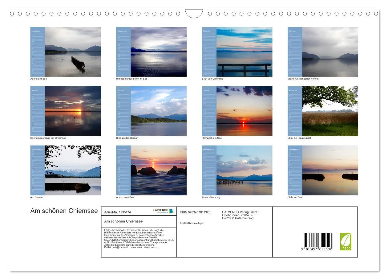 Bild: 9783457811320 | Am schönen Chiemsee (Wandkalender 2026 DIN A3 quer), CALVENDO...