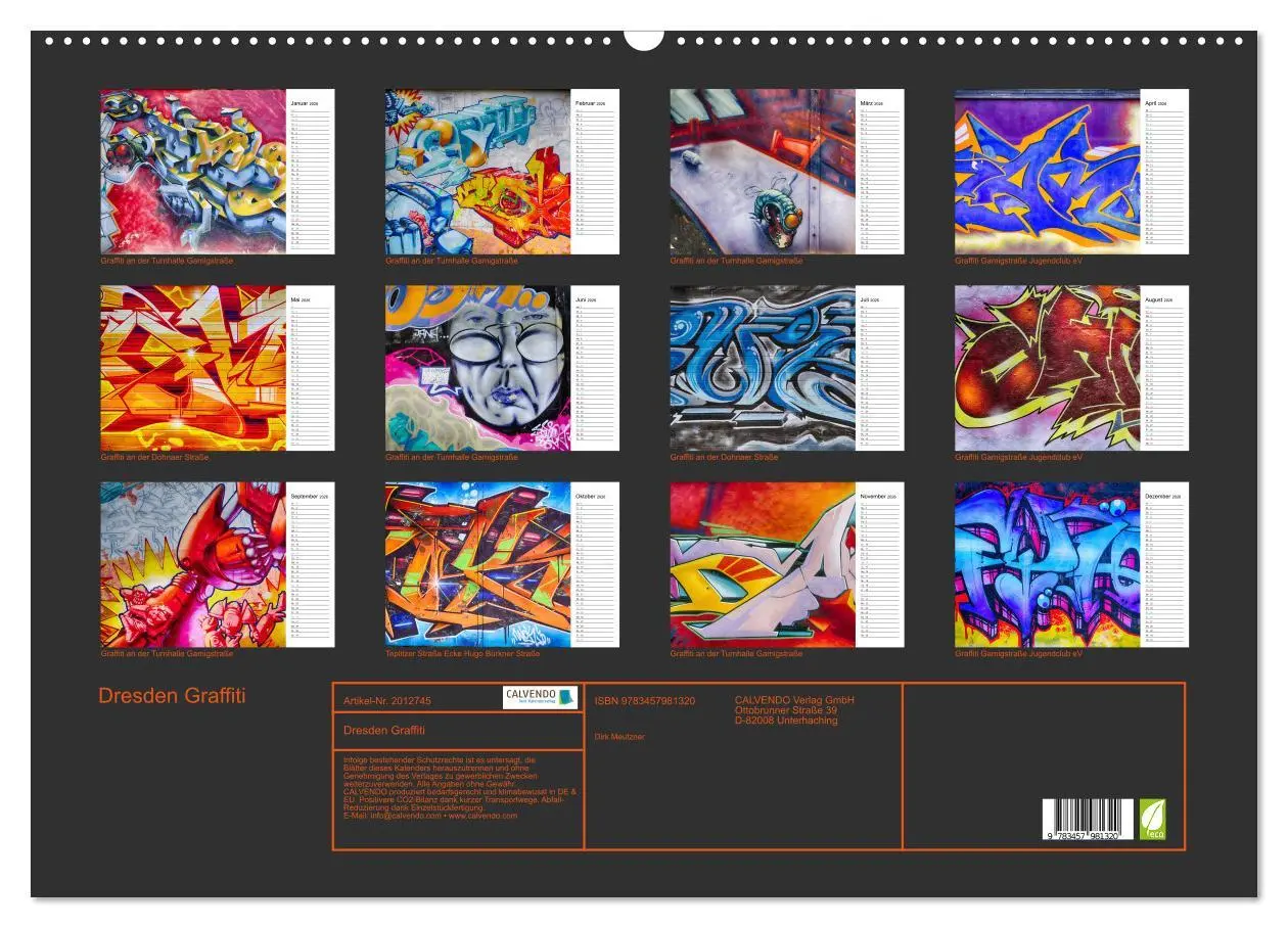 Bild: 9783457981320 | Dresden Graffiti (Wandkalender 2026 DIN A2 quer), CALVENDO...