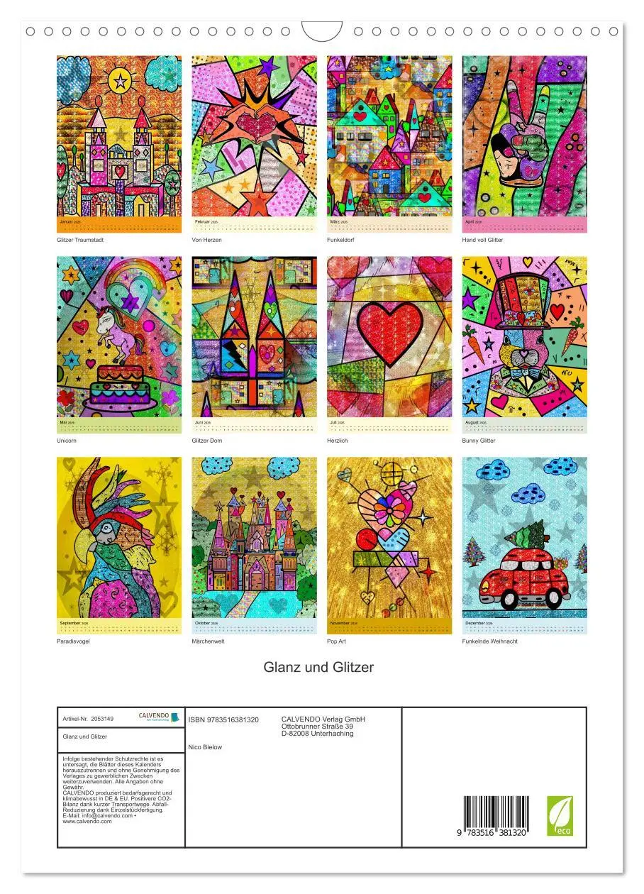 Bild: 9783516381320 | Glanz und Glitzer (Wandkalender 2026 DIN A3 hoch), CALVENDO...
