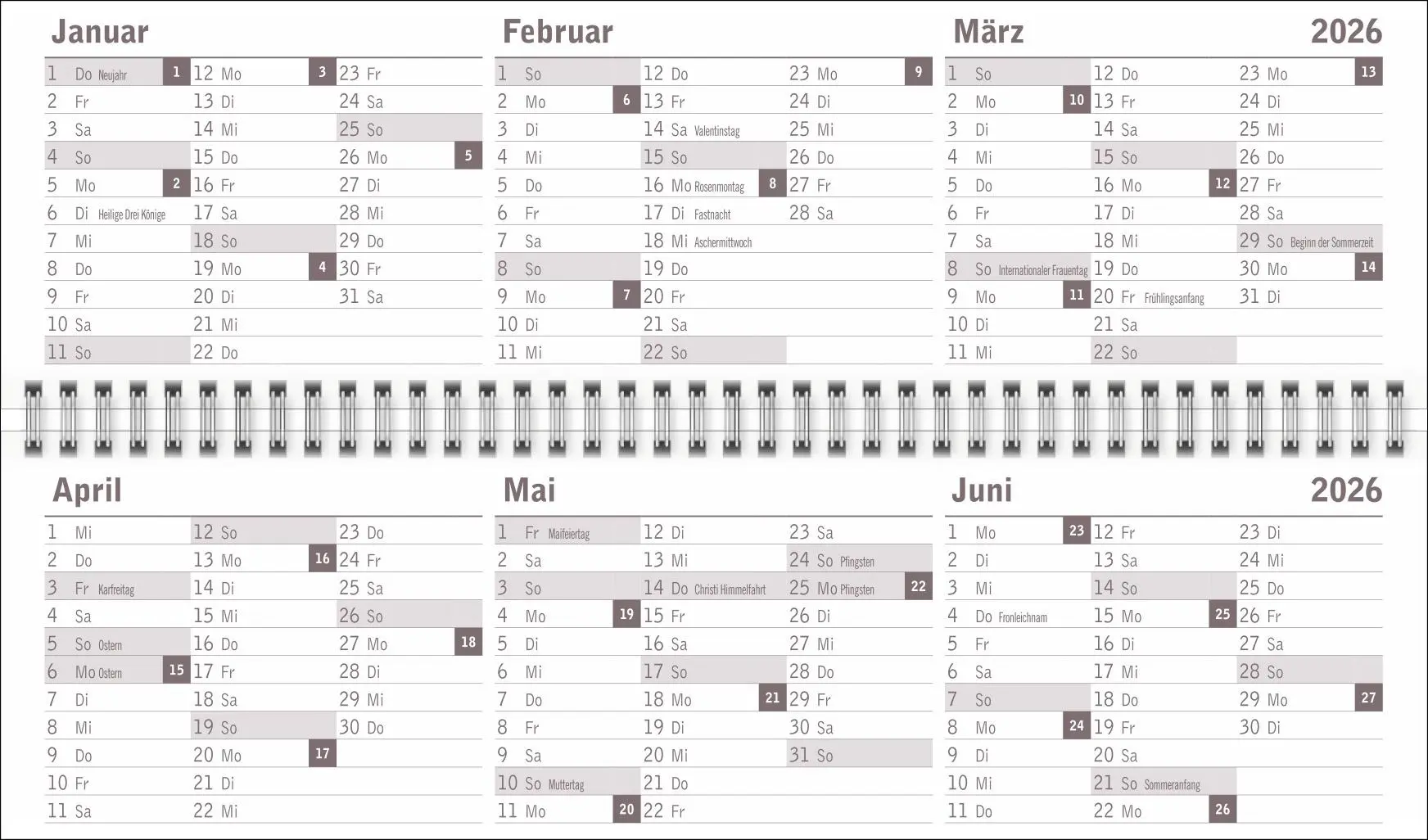 Bild: 9783756411320 | Großdruck Wochenquerplaner 2026 | Heye | Kalender | Bürokalender Heye