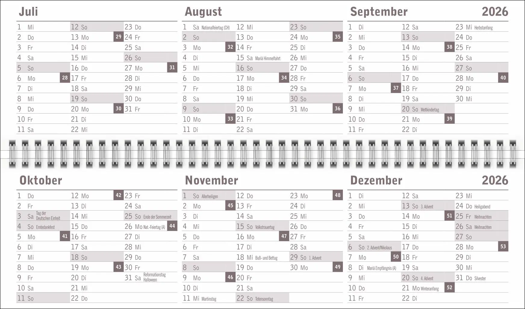 Bild: 9783756411320 | Großdruck Wochenquerplaner 2026 | Heye | Kalender | Bürokalender Heye