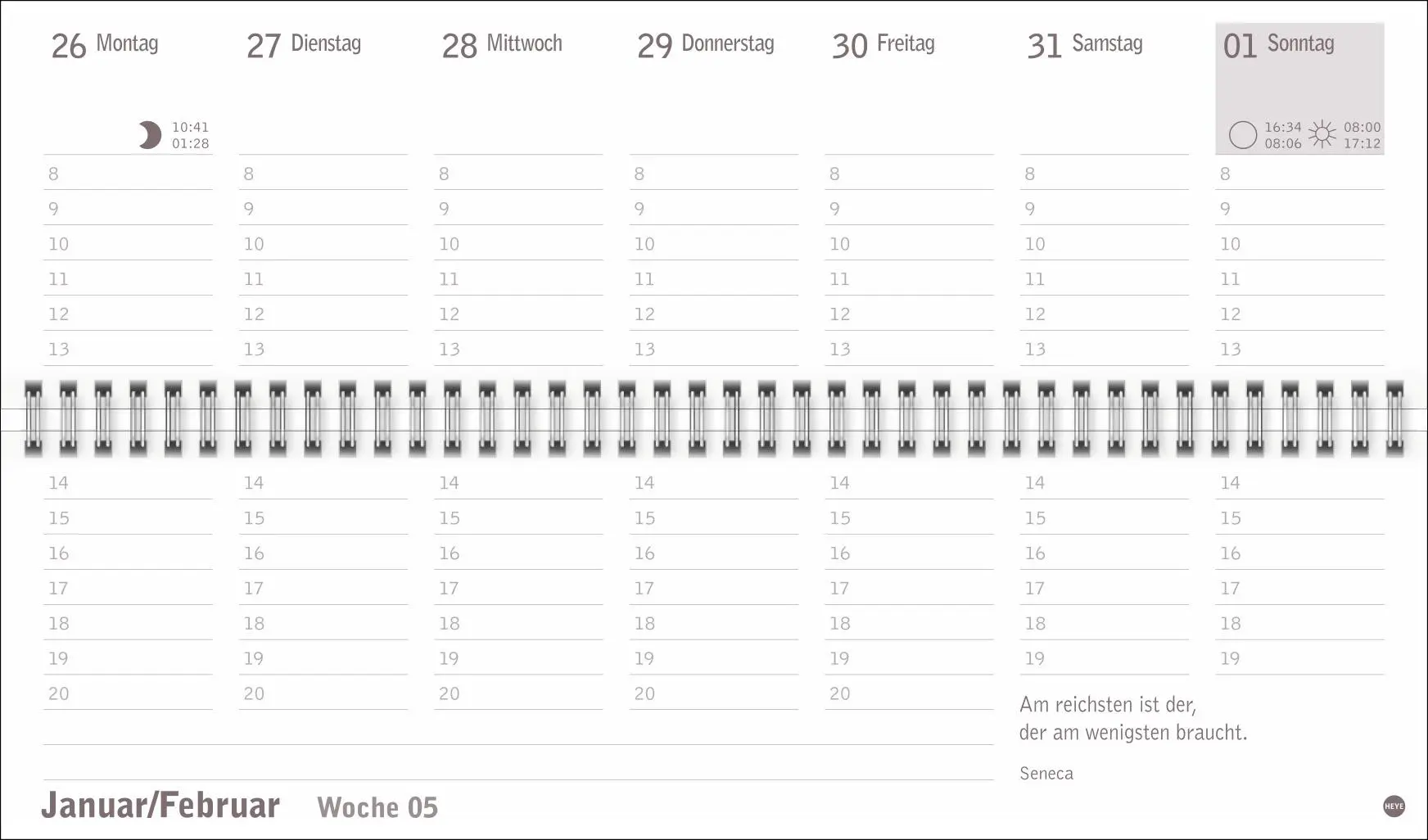 Bild: 9783756411320 | Großdruck Wochenquerplaner 2026 | Heye | Kalender | Bürokalender Heye