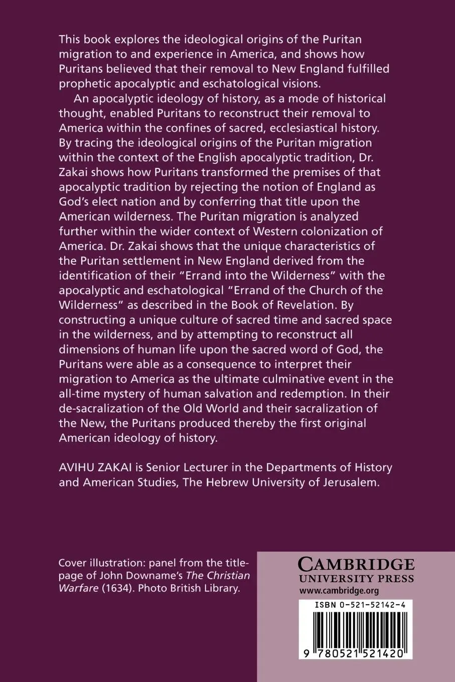 Rückseite: 9780521521420 | Exile and Kingdom | Avihu Zakai | Taschenbuch | Englisch | 2002