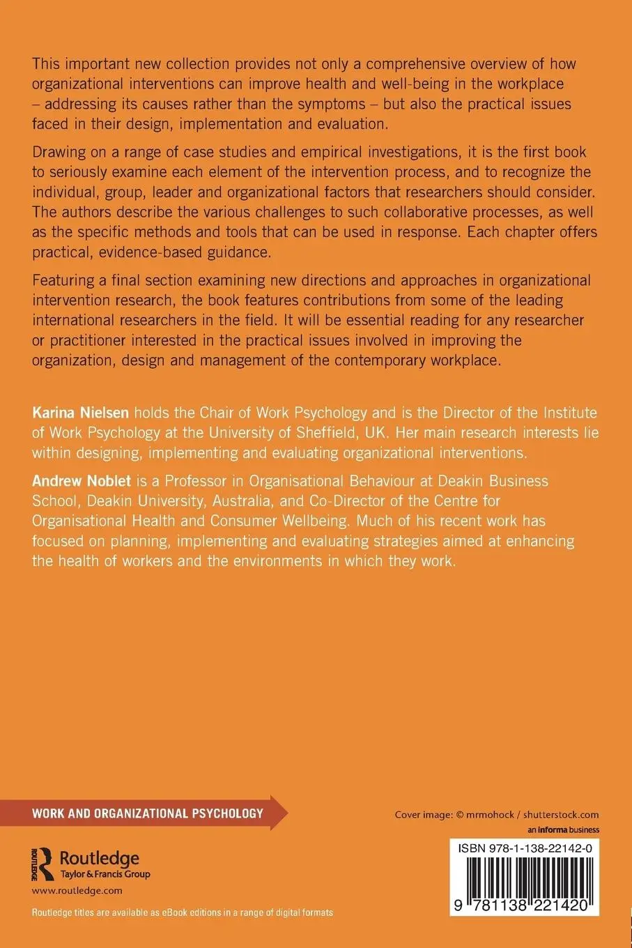 Rückseite: 9781138221420 | Organizational Interventions for Health and Well-being | Taschenbuch