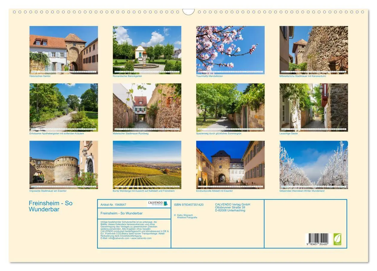 Bild: 9783457351420 | Freinsheim - So Wunderbar (Wandkalender 2026 DIN A2 quer), CALVENDO...