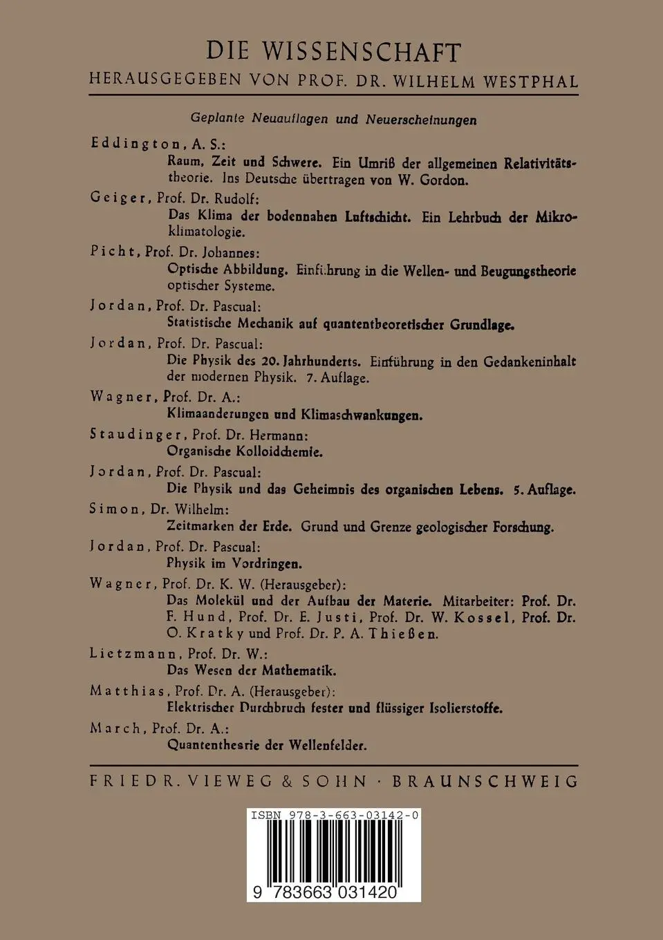 Rückseite: 9783663031420 | Die Physik der Atomkerne | Werner Heisenberg | Taschenbuch | vi