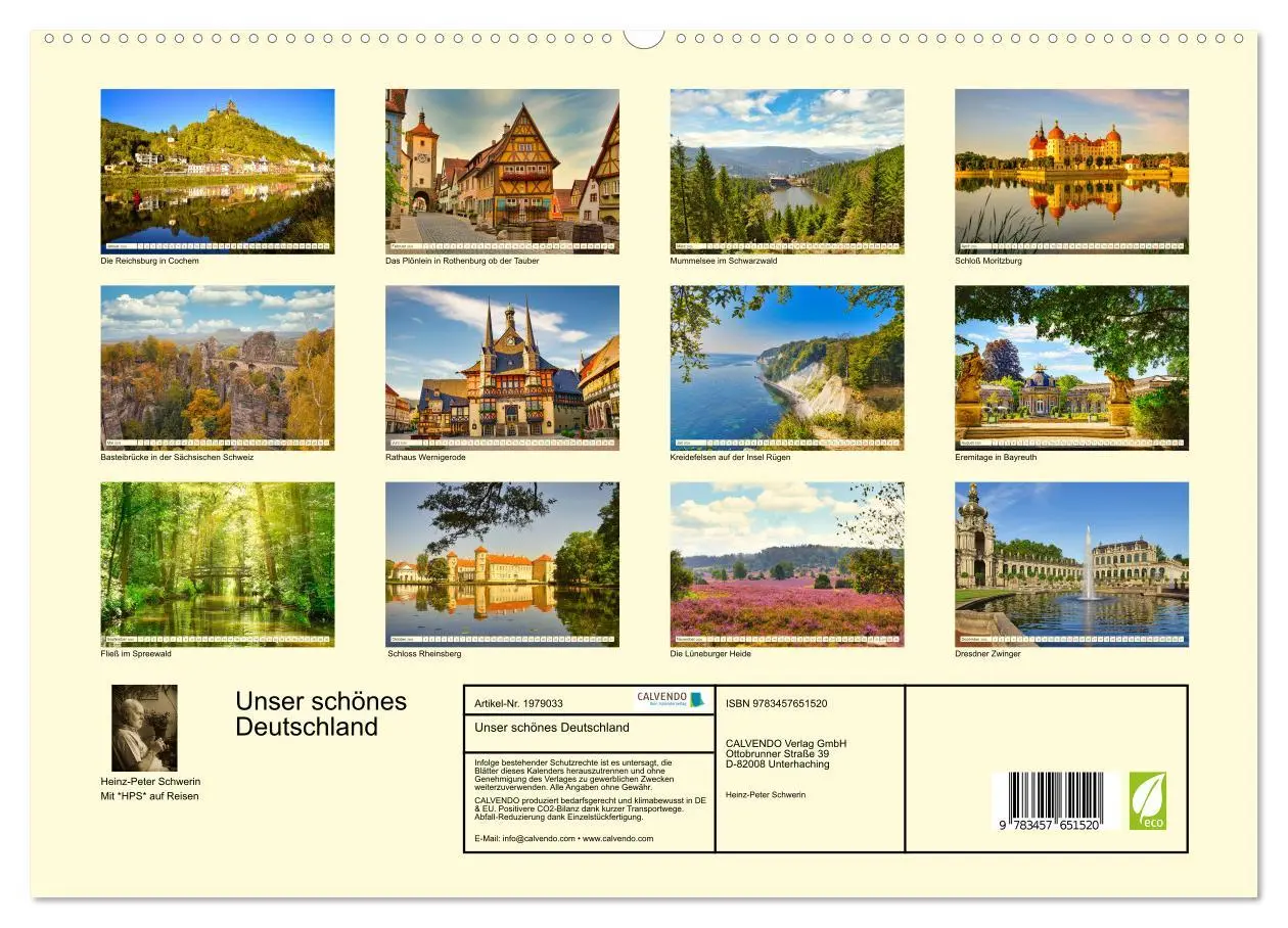 Bild: 9783457651520 | Unser schönes Deutschland (Wandkalender 2026 DIN A2 quer), CALVENDO...