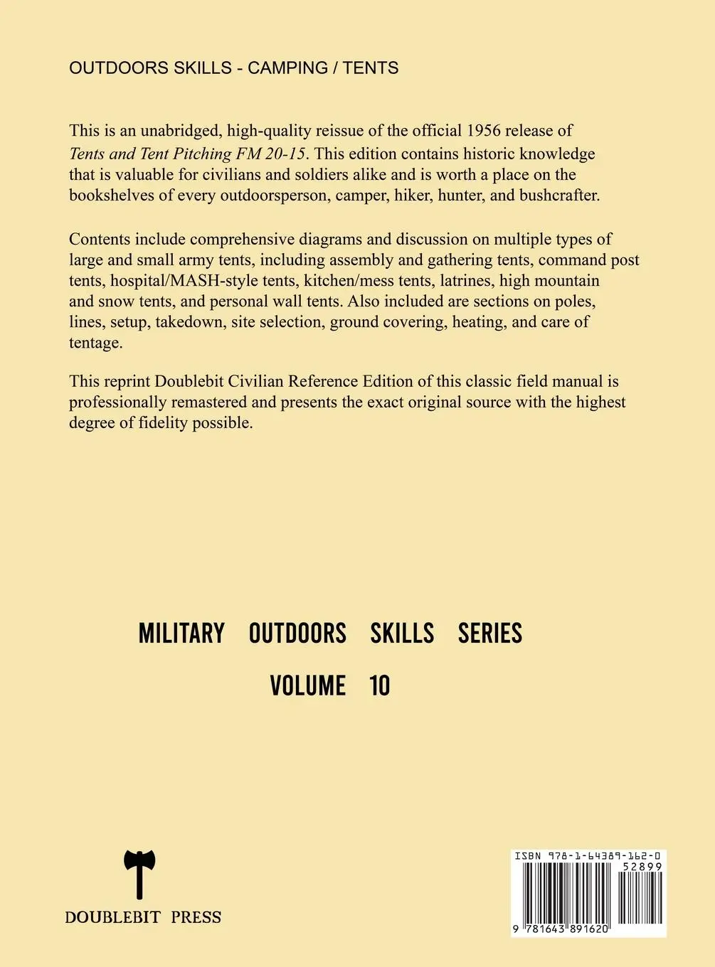 Rückseite: 9781643891620 | Tents and Tent Pitching - FM 20-15 US Army Field Manual (1956...