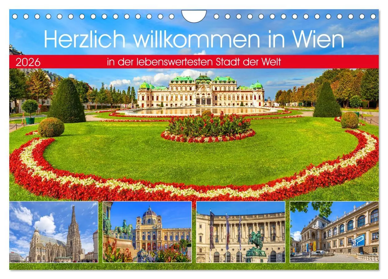 Cover: 9783457331620 | Herzlich willkommen in Wien (Wandkalender 2026 DIN A4 quer),...