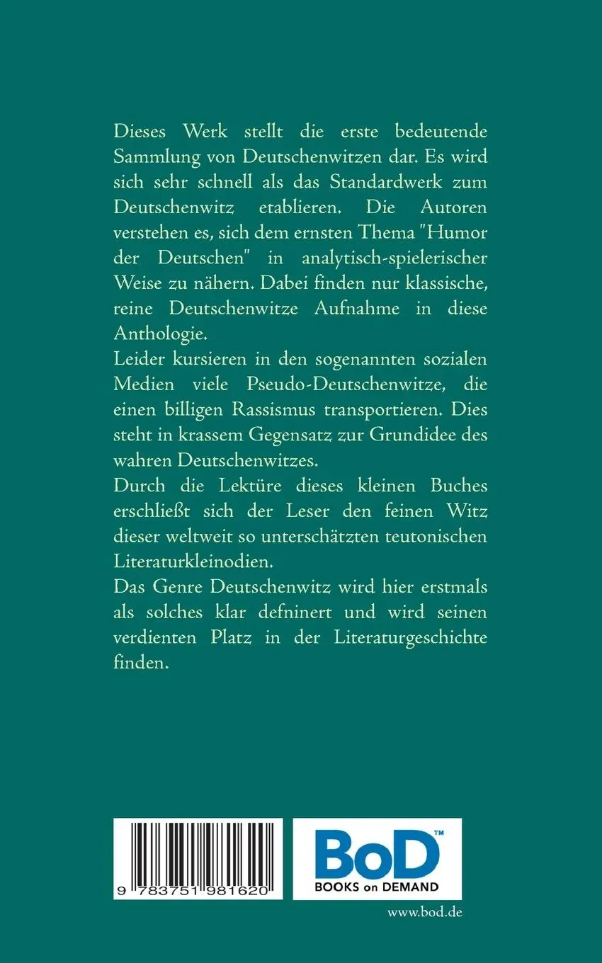 Rückseite: 9783751981620 | Das große Buch der Deutschenwitze | Reiner F. Schulz (u. a.) | Buch