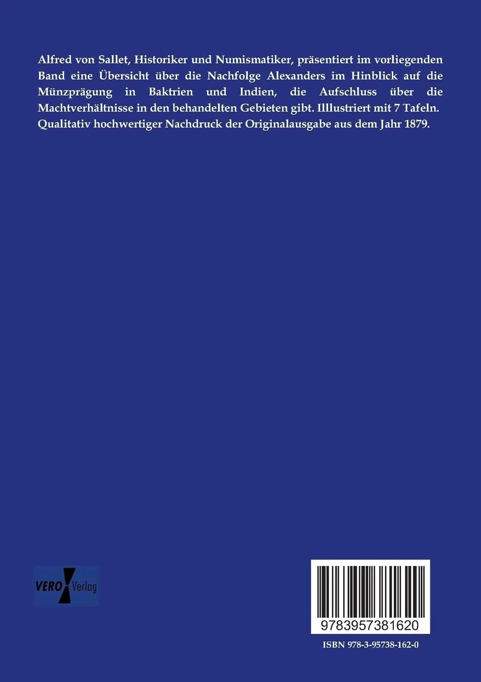 Rückseite: 9783957381620 | Die Nachfolger Alexanders des Großen in Baktrien und Indien | Sallet