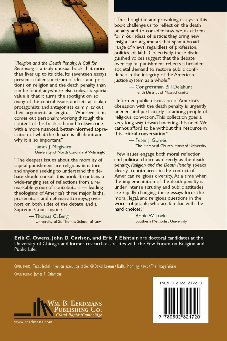 Rückseite: 9780802821720 | Religion and the Death Penalty | A Call for Reckoning | Owens (u. a.)