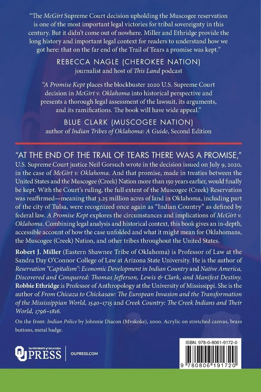 Rückseite: 9780806191720 | A Promise Kept | The Muscogee (Creek) Nation and McGirt v. Oklahoma