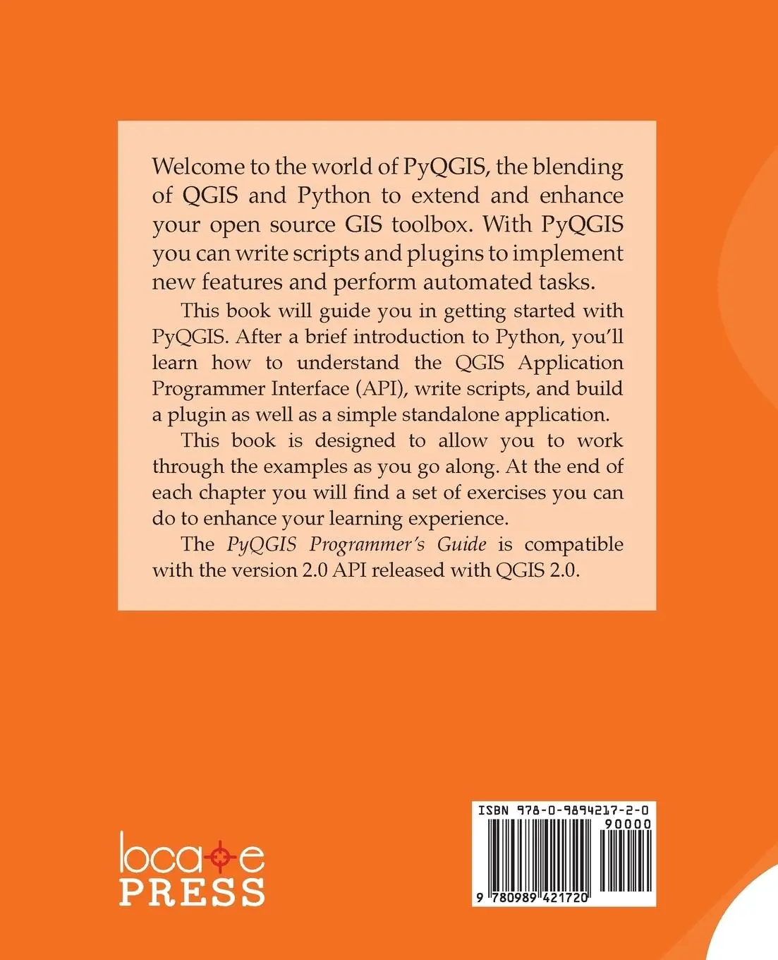 Rückseite: 9780989421720 | The Pyqgis Programmer's Guide | Gary Sherman | Taschenbuch | Englisch