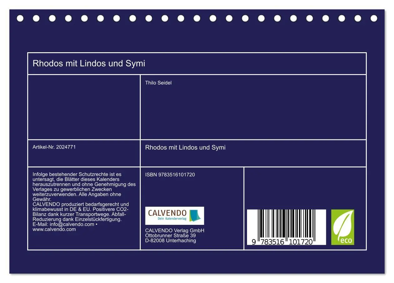Bild: 9783516101720 | Rhodos mit Lindos und Symi (Tischkalender 2026 DIN A5 quer),...