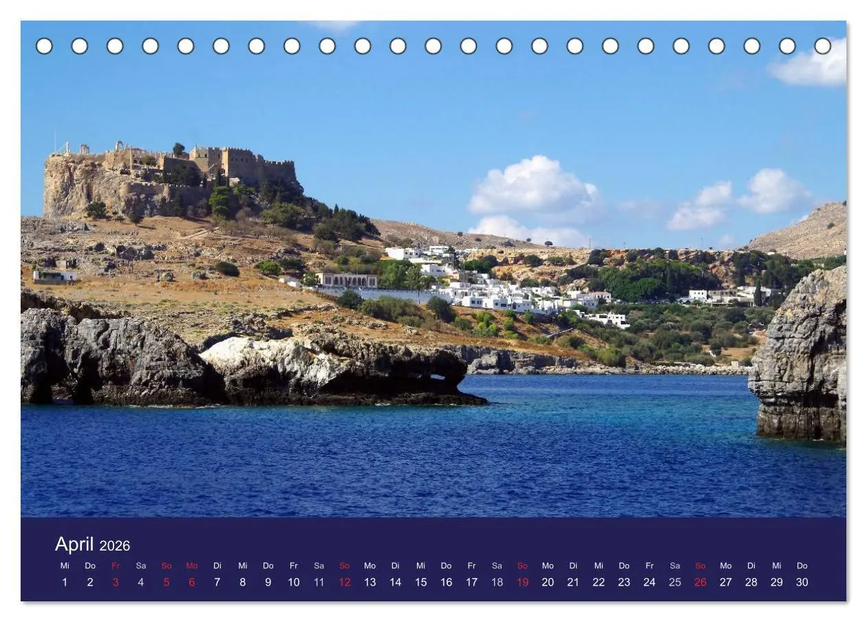 Bild: 9783516101720 | Rhodos mit Lindos und Symi (Tischkalender 2026 DIN A5 quer),...