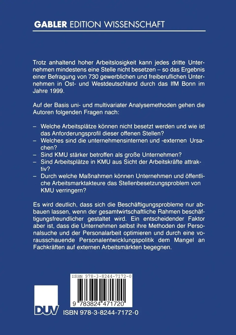 Rückseite: 9783824471720 | Wettbewerbsfaktor Fachkräfte | Uschi Backes-Gellner (u. a.) | Buch