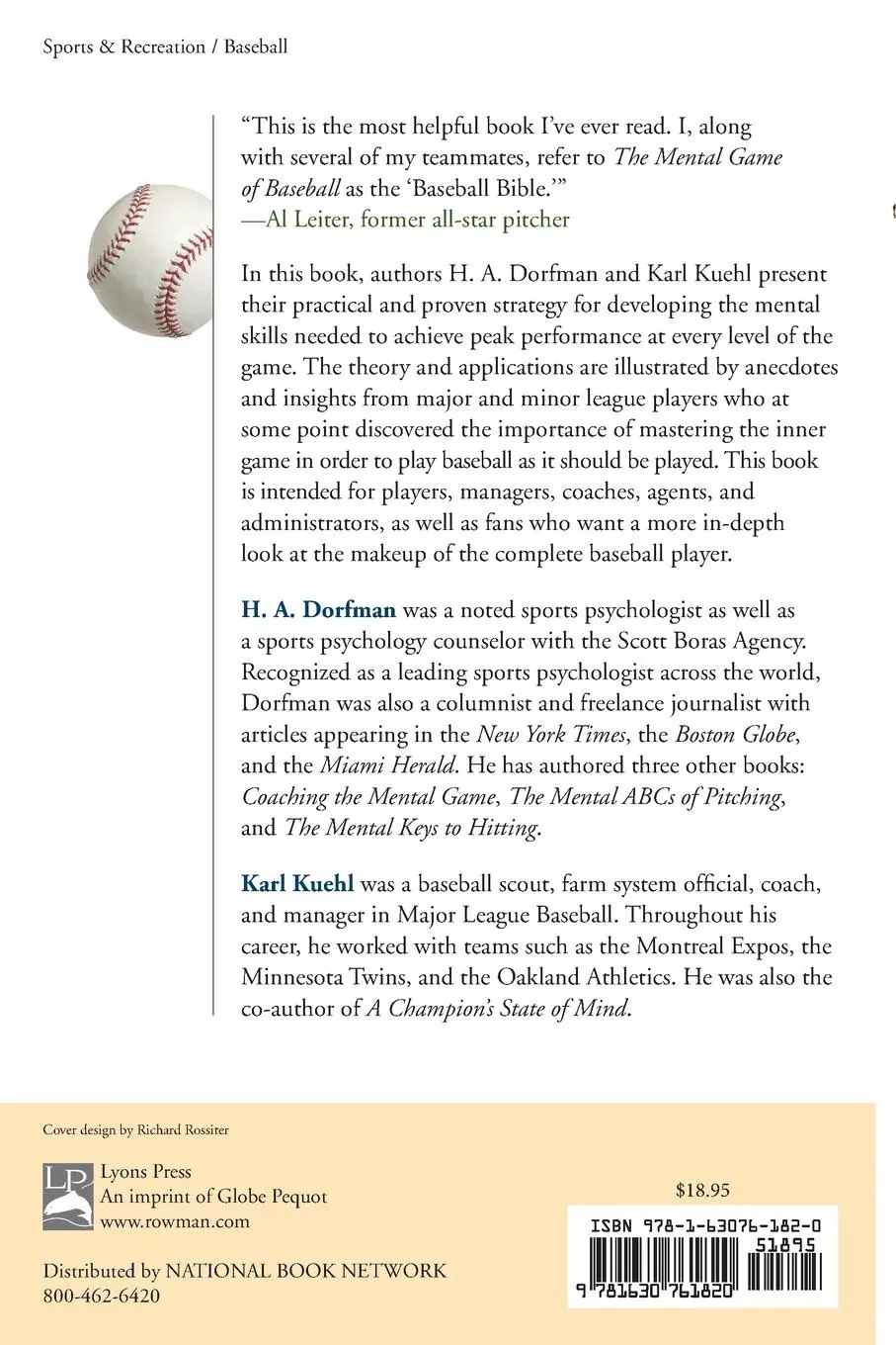 Rückseite: 9781630761820 | The Mental Game of Baseball | A Guide to Peak Performance | Buch