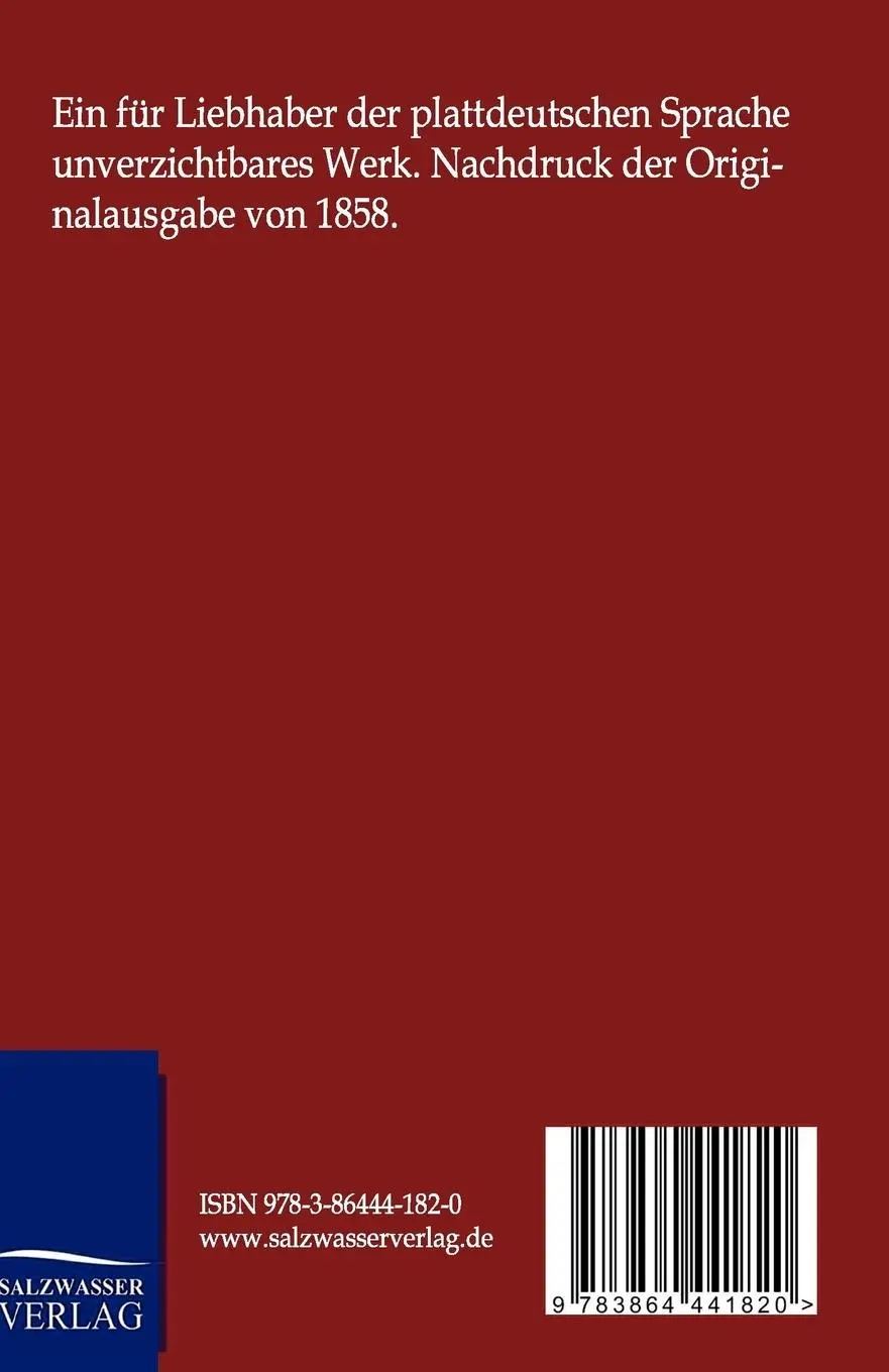 Rückseite: 9783864441820 | Grammatik der plattdeutschen Sprache | Aug. Marahrens | Taschenbuch