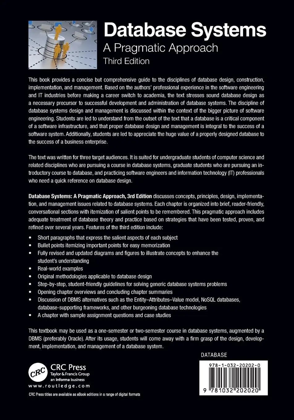 Rückseite: 9781032202020 | Database Systems | A Pragmatic Approach, 3rd edition | Foster (u. a.)