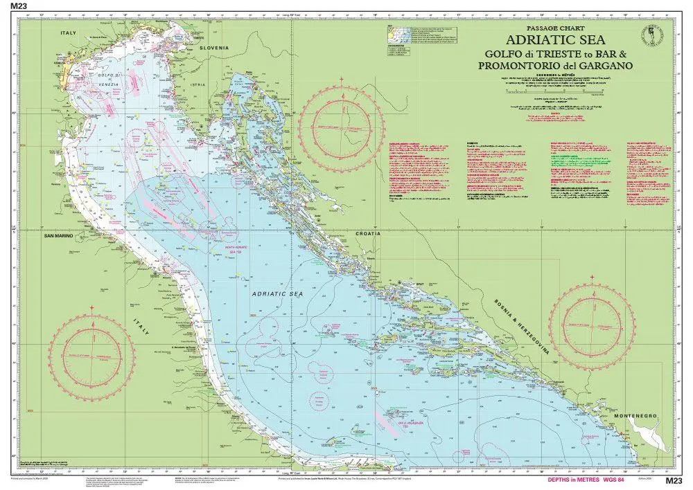 Bild: 9781786792020 | M23 Adriatic Sea Passage Chart | Imray M Series | (Land-)Karte | 2023