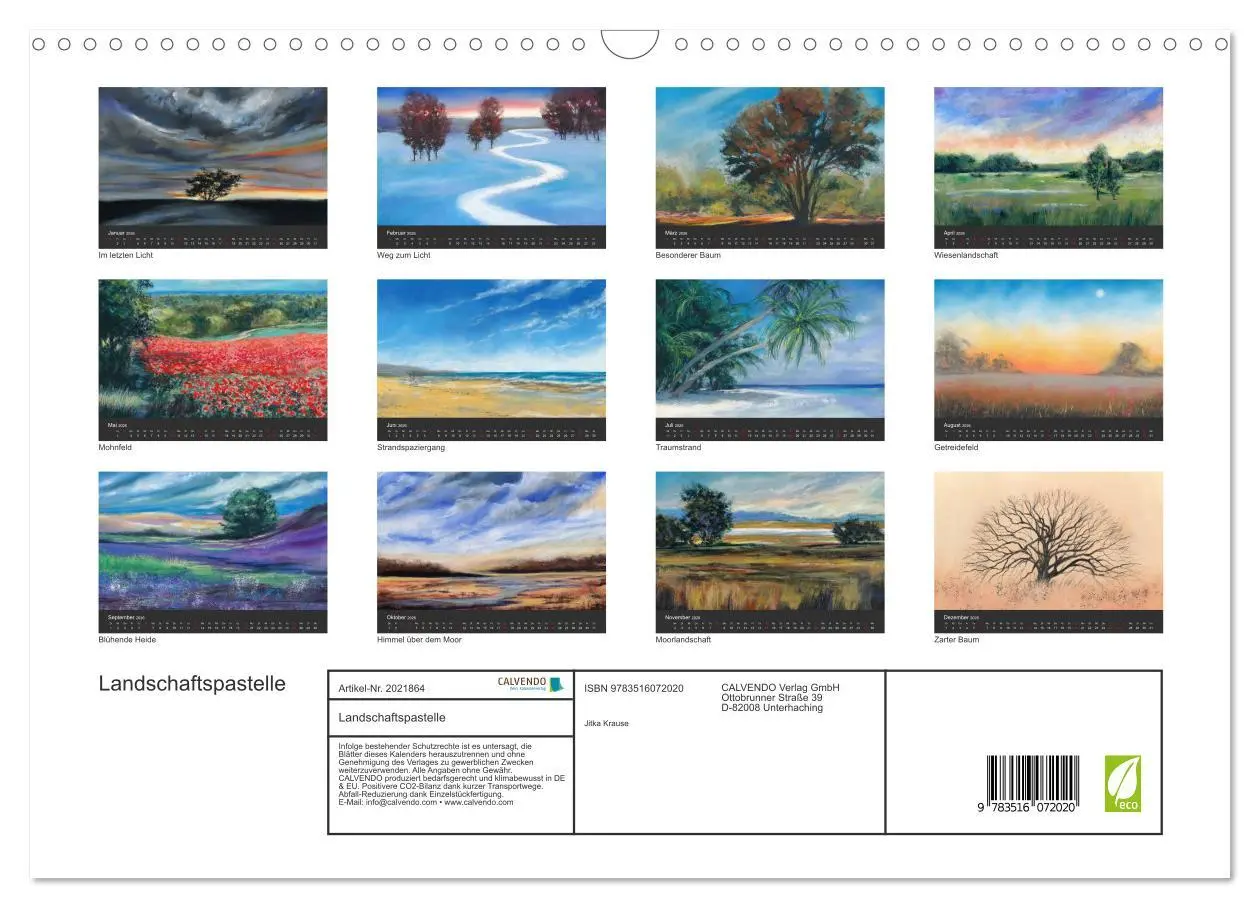 Bild: 9783516072020 | Landschaftspastelle (Wandkalender 2026 DIN A3 quer), CALVENDO...