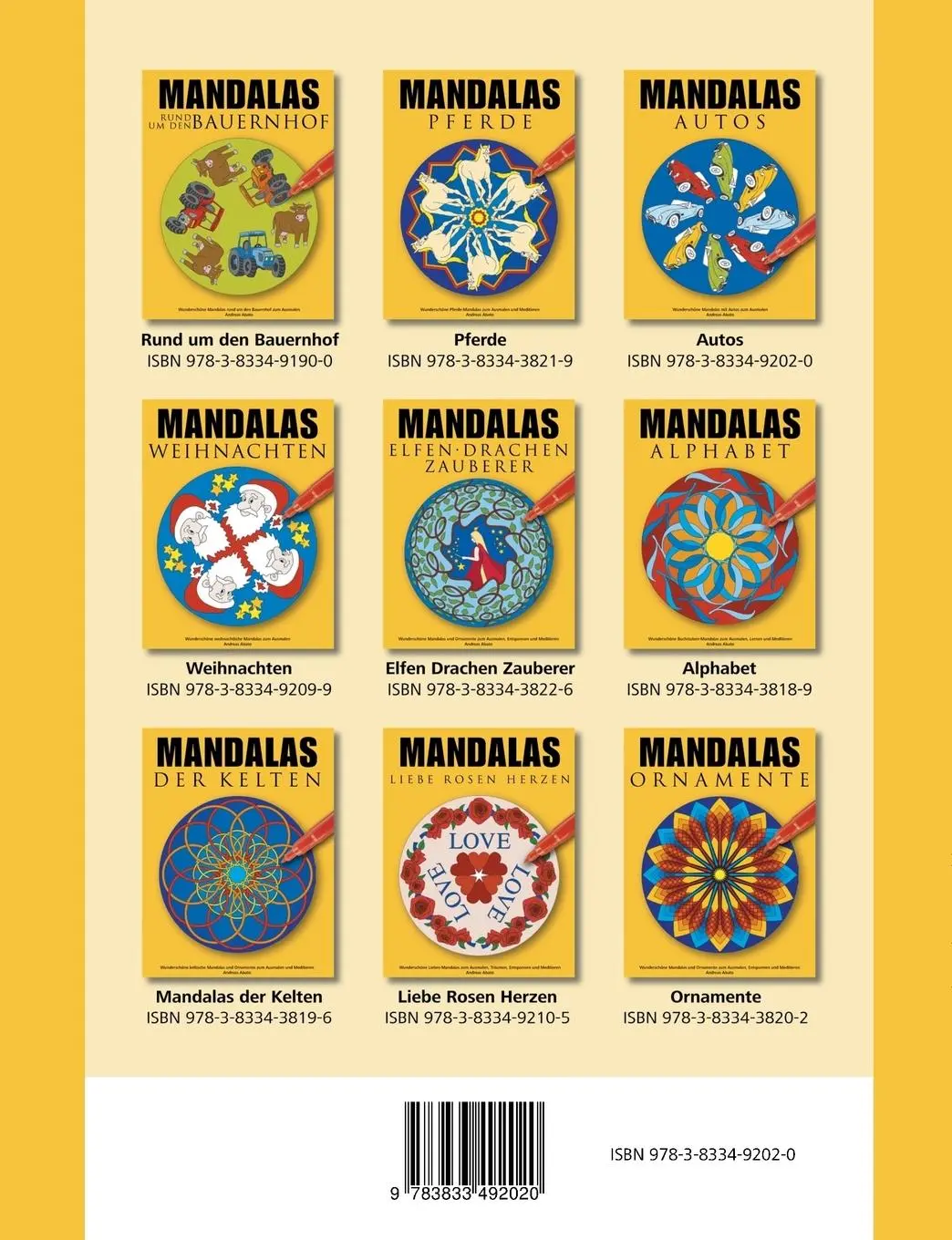 Rückseite: 9783833492020 | Mandalas Autos | Wunderschöne Mandalas mit Autos zum Ausmalen | Abato