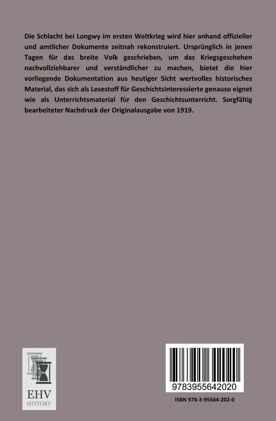 Rückseite: 9783955642020 | Die Schlacht bei Longwy | Unter Benutzung amtlicher Quellen | Mutius