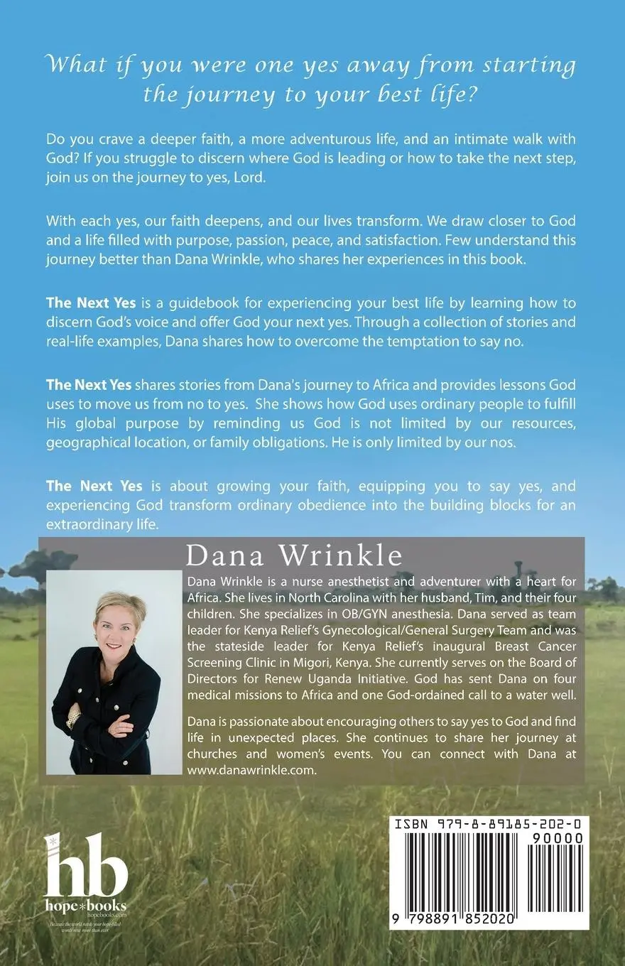 Rückseite: 9798891852020 | The Next Yes | Saying Yes to God and Finding Life in Unexpected Places