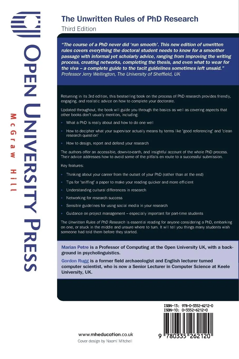 Rückseite: 9780335262120 | The Unwritten Rules of PhD Research | Rugg | Taschenbuch | Englisch