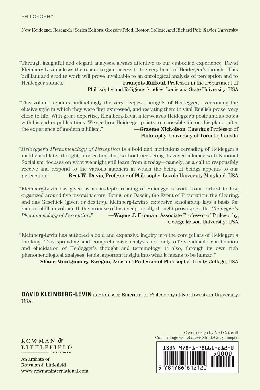 Rückseite: 9781786612120 | Heidegger's Phenomenology of Perception | An Introduction | Buch