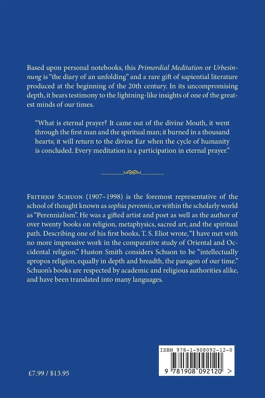Rückseite: 9781908092120 | Primordial Meditation | Contemplating the Real | Frithjof Schuon