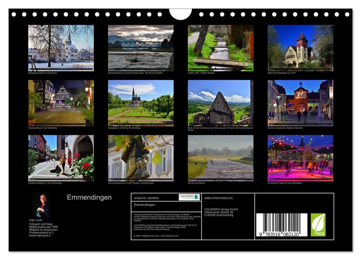 Bild: 9783516062120 | Emmendingen (Wandkalender 2026 DIN A4 quer), CALVENDO Monatskalender