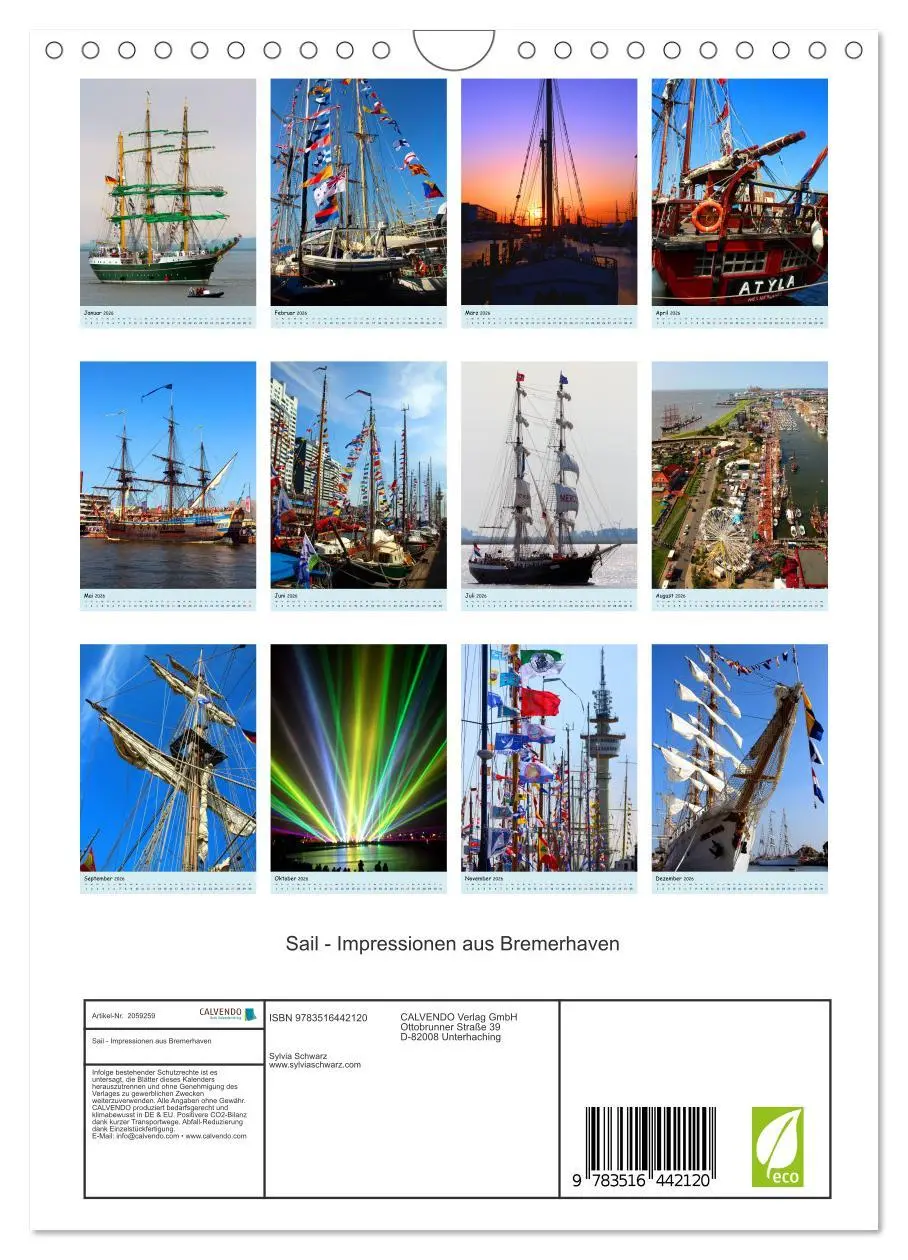 Bild: 9783516442120 | Sail - Impressionen aus Bremerhaven (Wandkalender 2026 DIN A4...