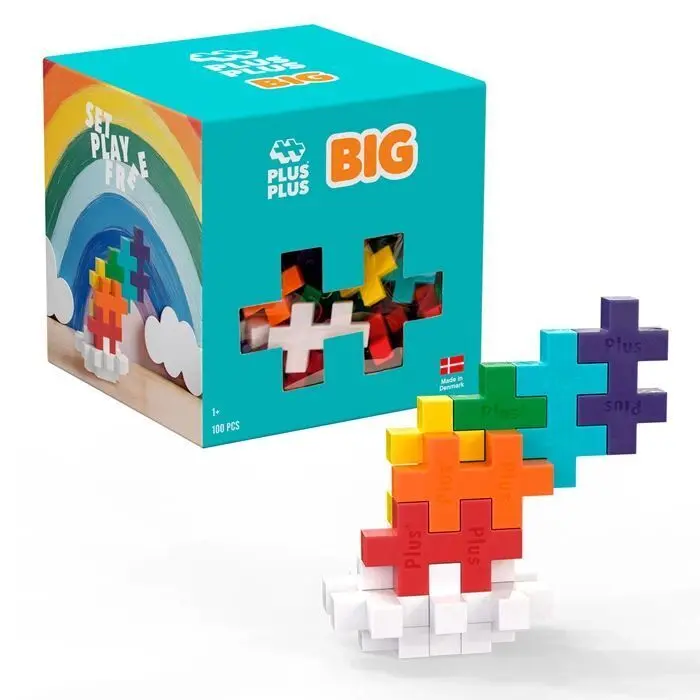 Bild: 5710409202220 | PLUS PLUS - 100 Kreativ Bausteine BIG Regenbogen | In Karton | 9604354