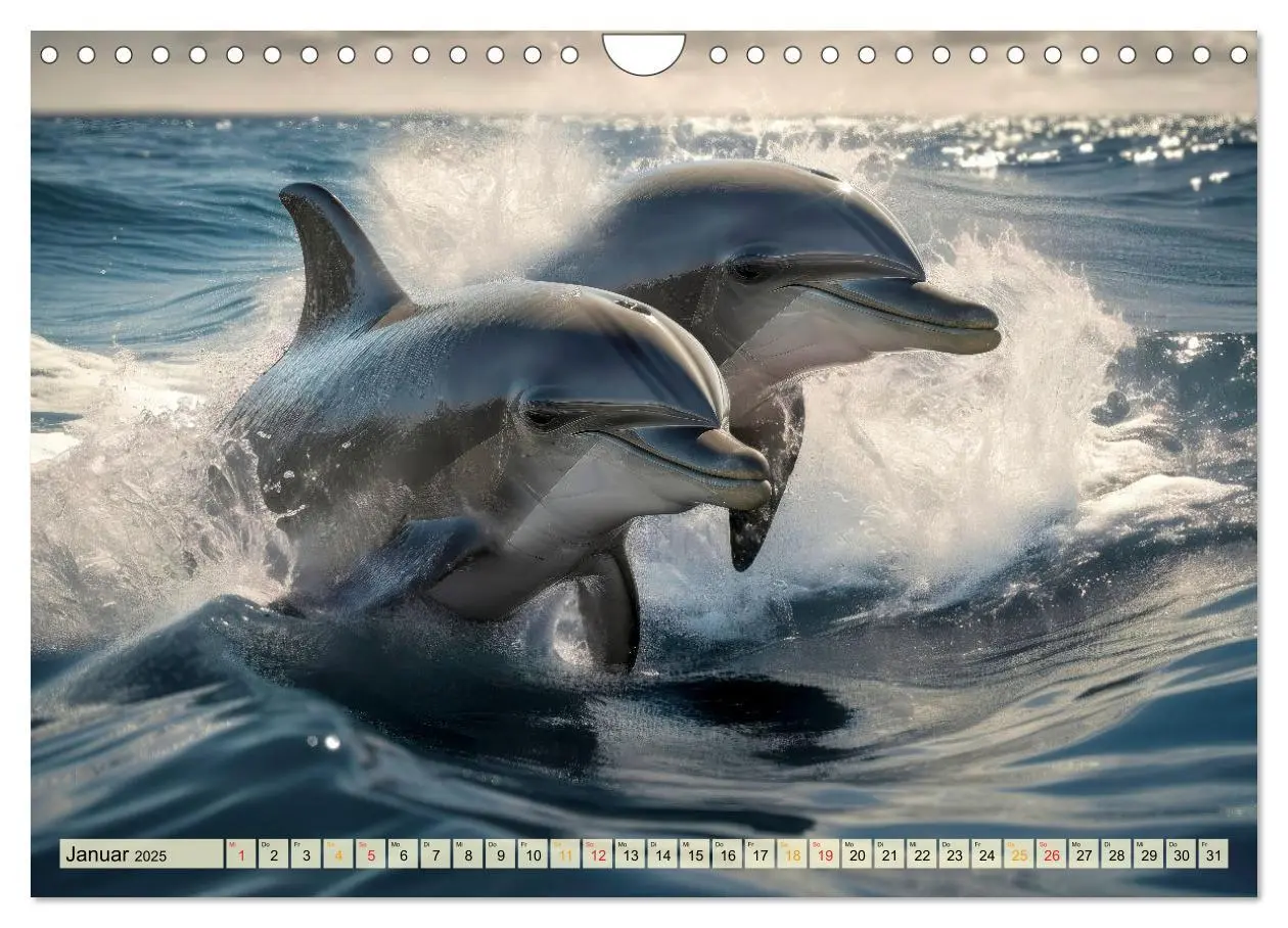 Bild: 9783383782220 | Delfine - schlaue Jäger (Wandkalender 2025 DIN A4 quer), CALVENDO...