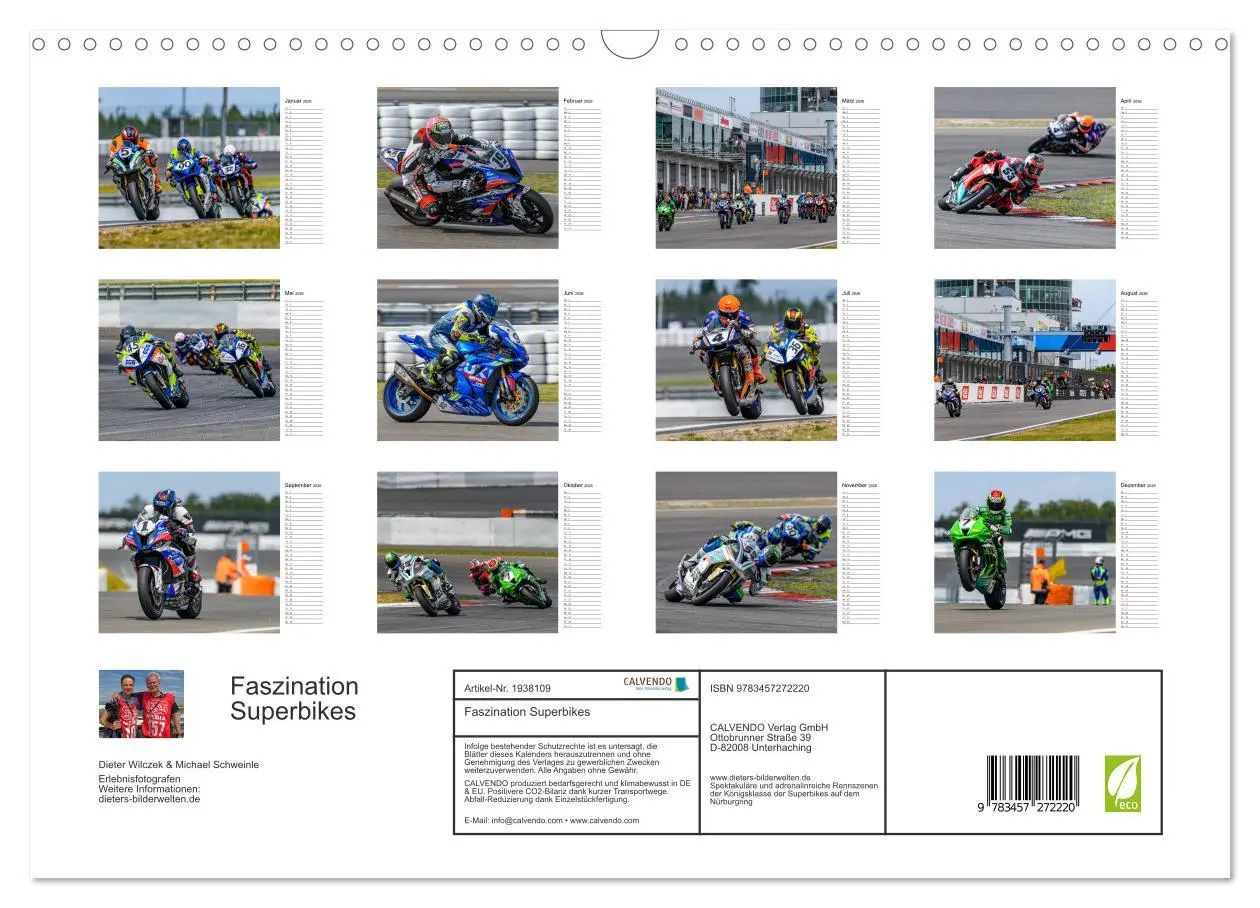 Bild: 9783457272220 | Faszination Superbikes (Wandkalender 2026 DIN A3 quer), CALVENDO...
