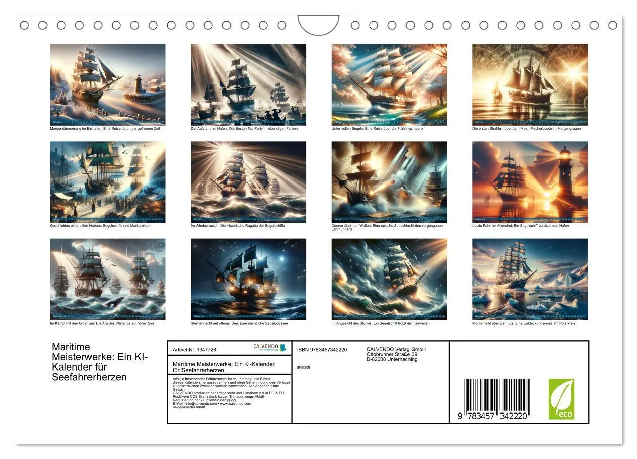 Bild: 9783457342220 | Maritime Meisterwerke: Ein KI-Kalender für Seefahrerherzen...