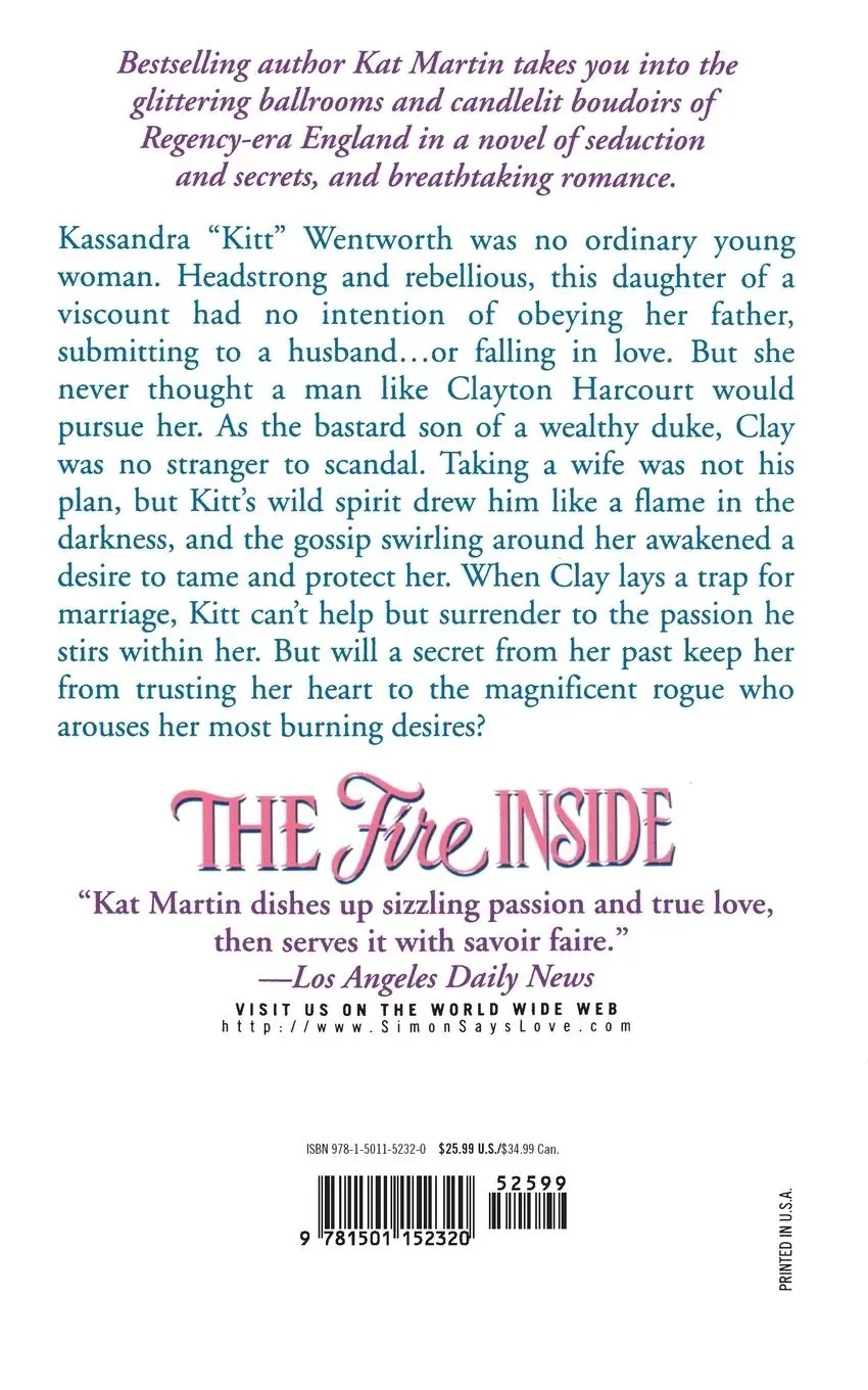 Rückseite: 9781501152320 | The Fire Inside | Kat Martin | Taschenbuch | No Series | Englisch