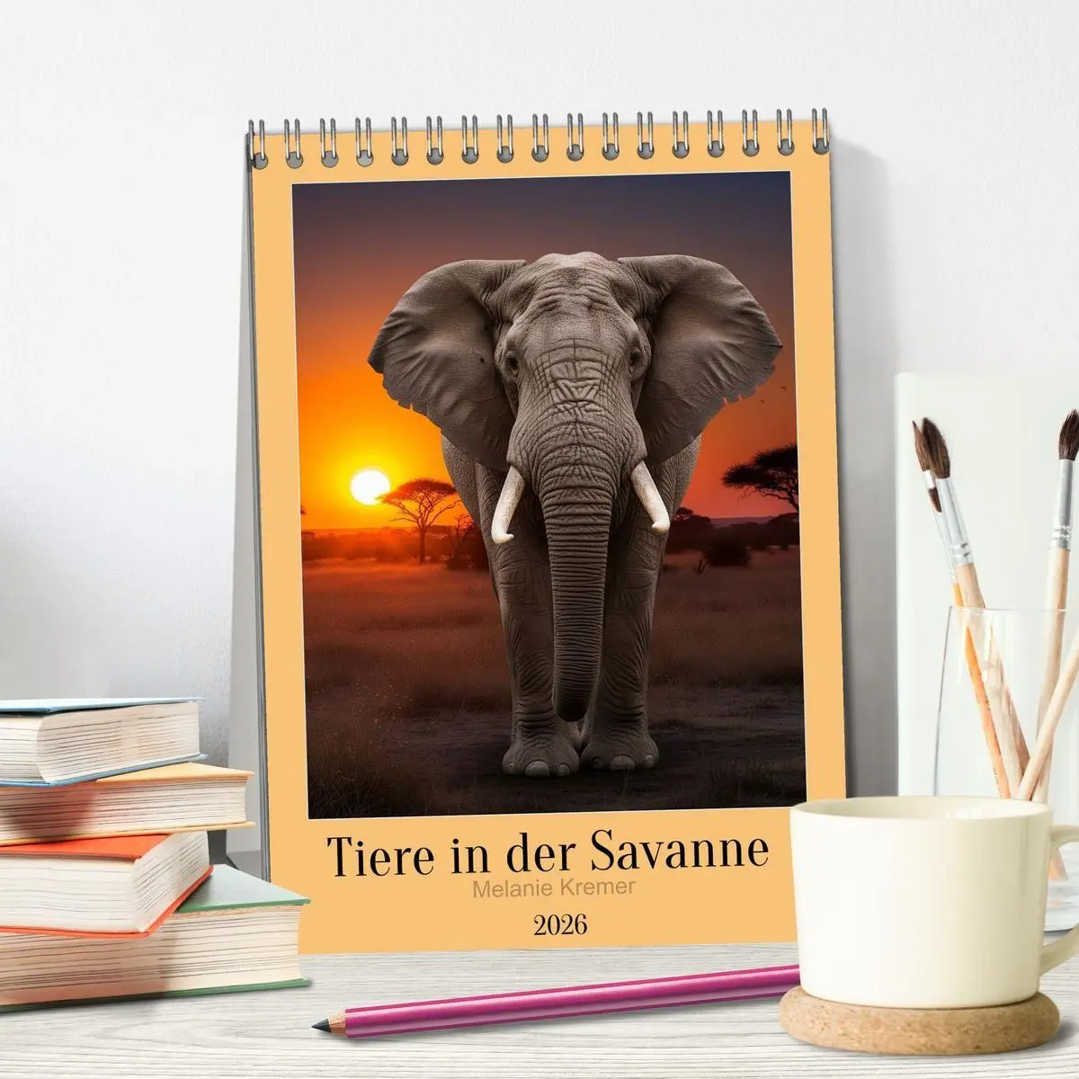 Bild: 9783516662320 | Tiere in der Savanne (Tischkalender 2026 DIN A5 hoch), CALVENDO...