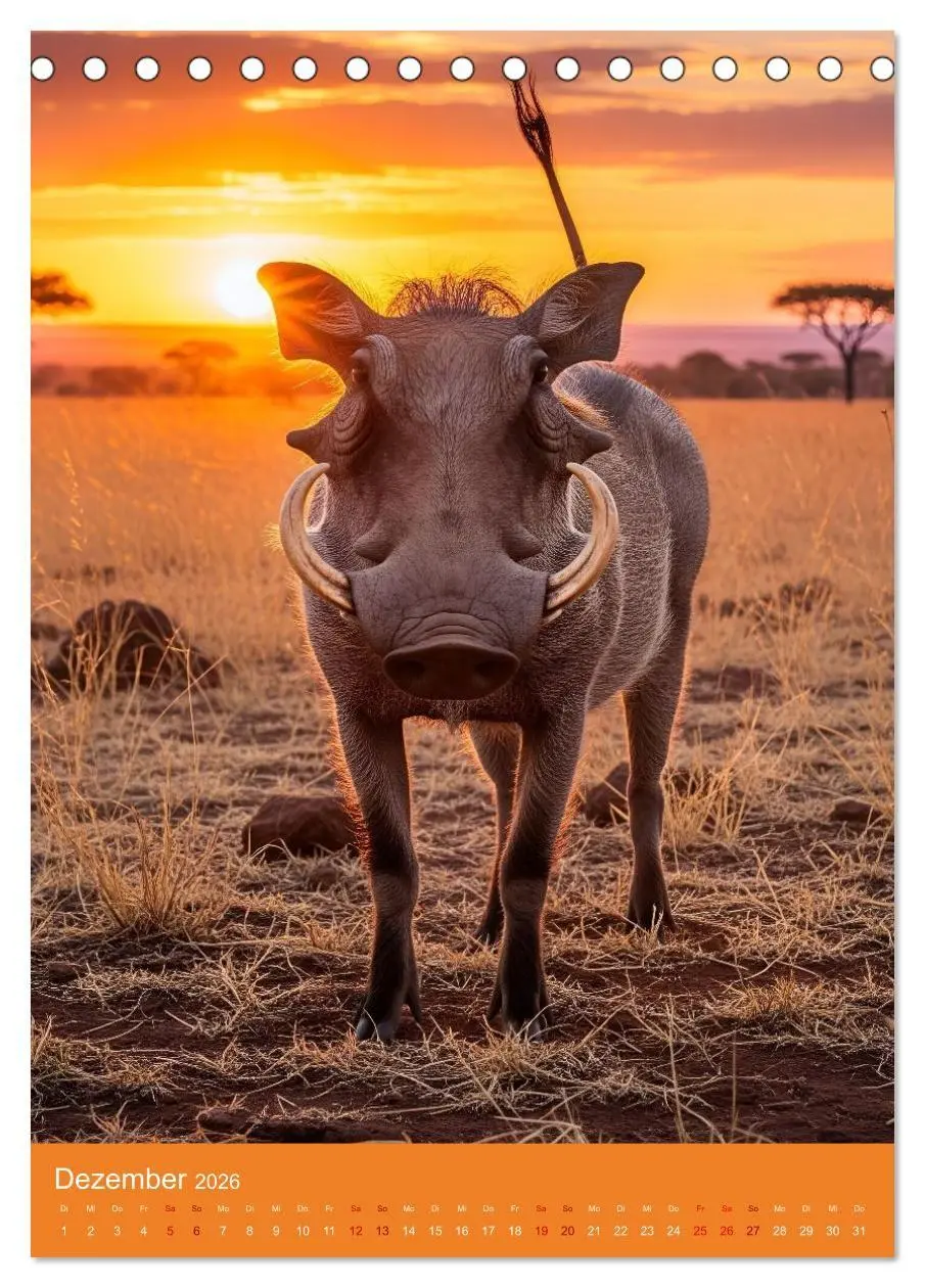 Bild: 9783516662320 | Tiere in der Savanne (Tischkalender 2026 DIN A5 hoch), CALVENDO...