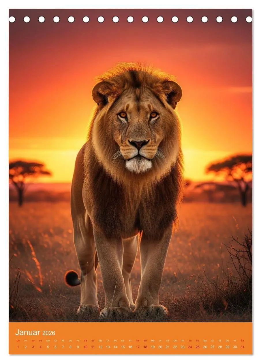Bild: 9783516662320 | Tiere in der Savanne (Tischkalender 2026 DIN A5 hoch), CALVENDO...