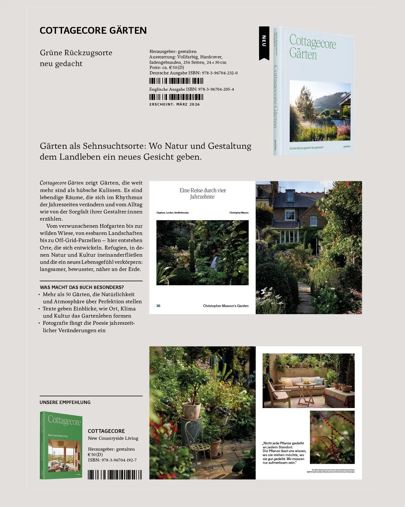 Bild: 9783967042320 | Cottagecore Gärten | Grüne Rückzugsorte neu gedacht | Buch | 256 S.