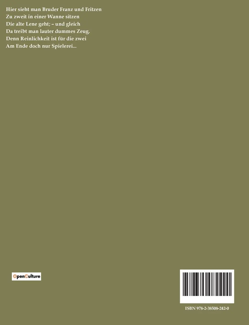 Rückseite: 9782385082420 | Das Bad am Samstagabend | Wilhelm Busch | Taschenbuch | Paperback