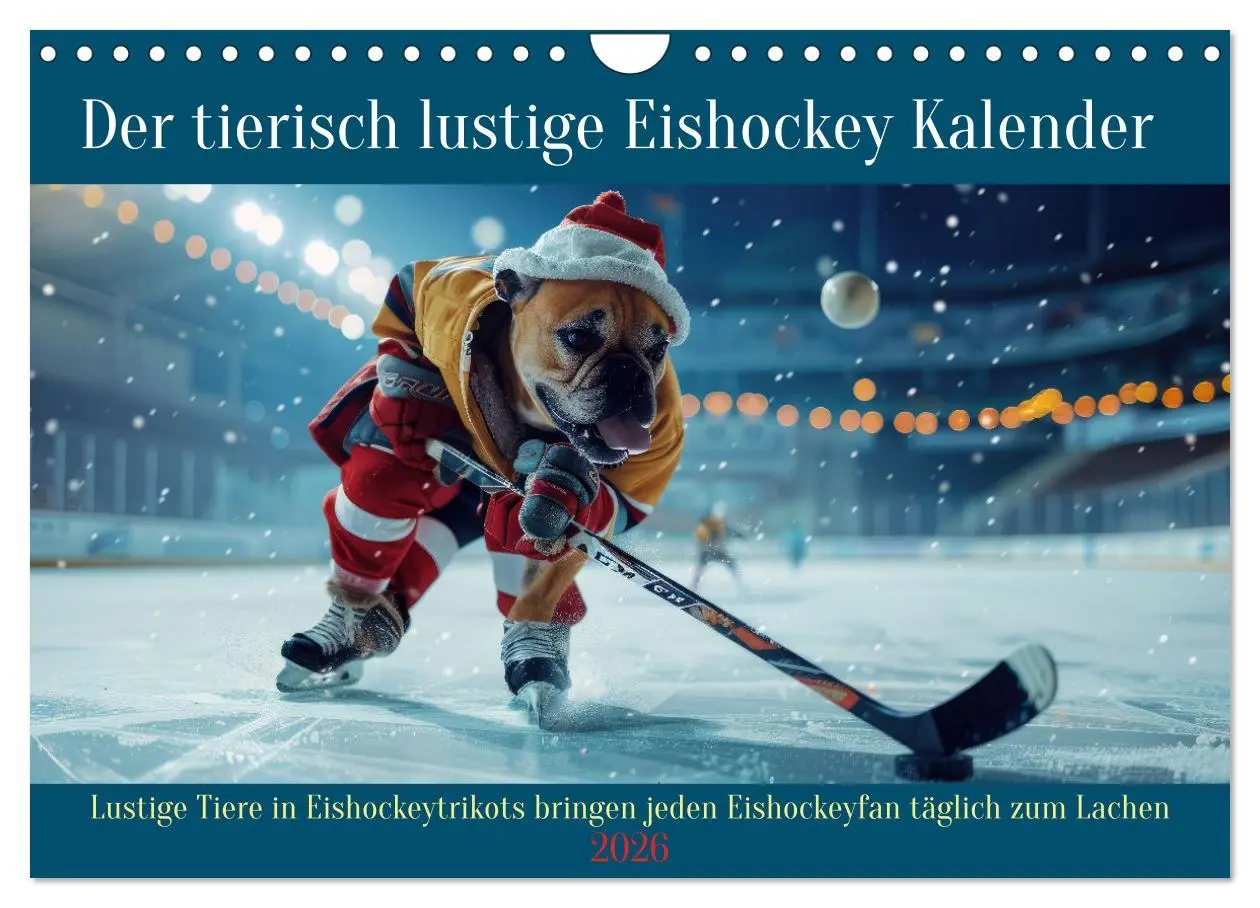 Cover: 9783457322420 | Der tierisch lustige Eishockey Kalender (Wandkalender 2026 DIN A4...